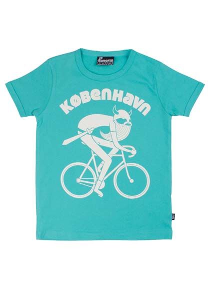 T-shirt til børn med viking på cykel