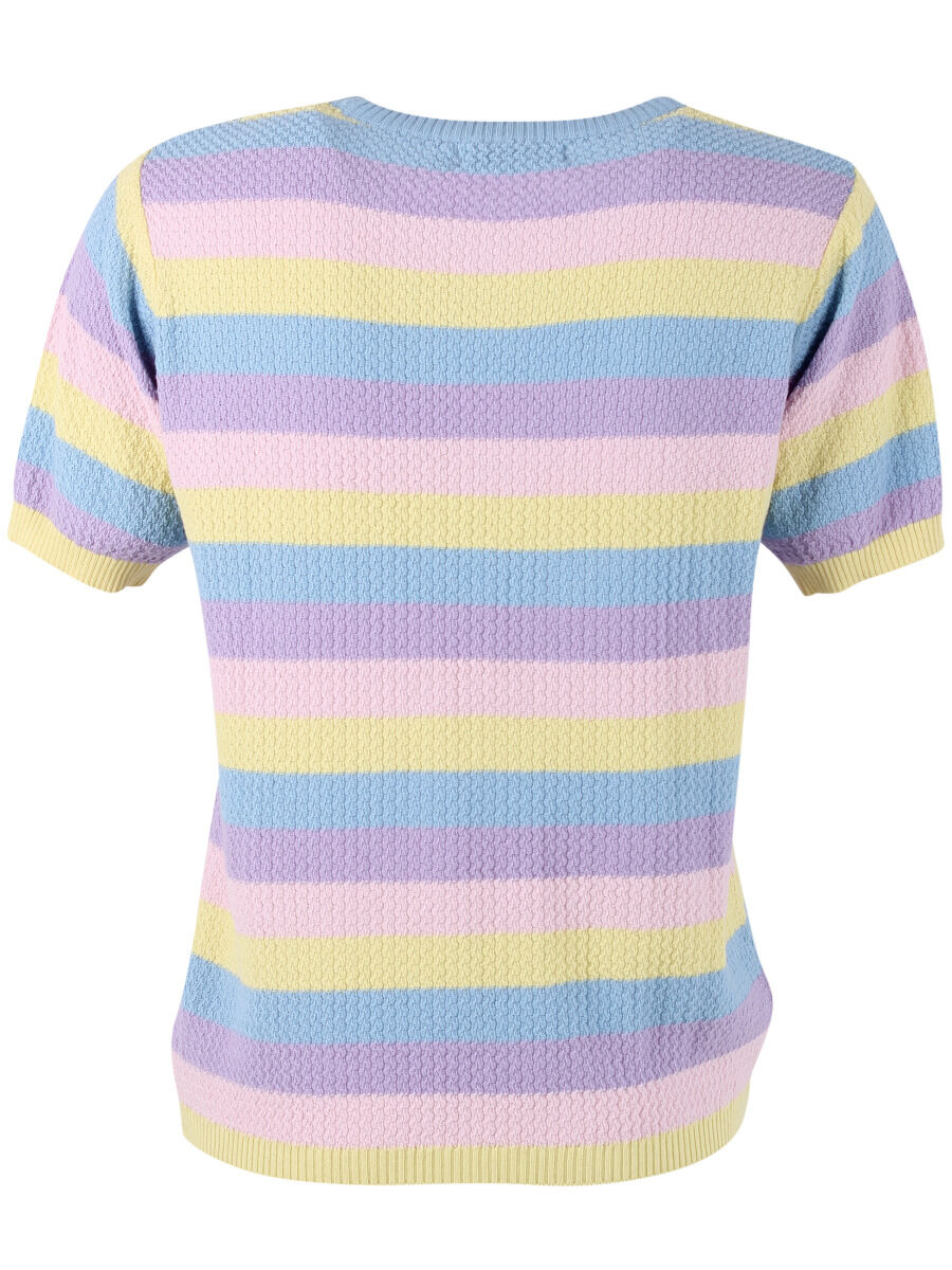 Danesilver Pearl Knit Sweater Tee Lt Blue/Lt Lilac/Pale Yellow