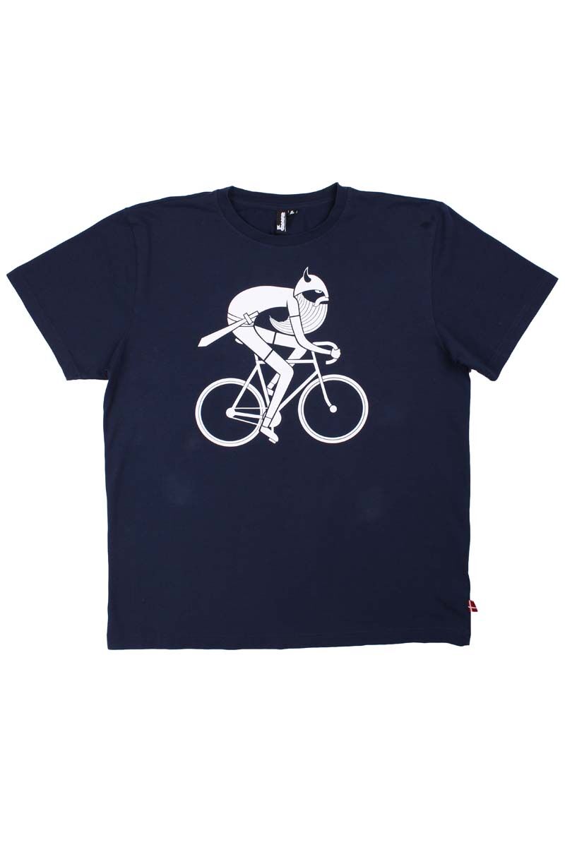 Herre t-shirt med cyklende viking