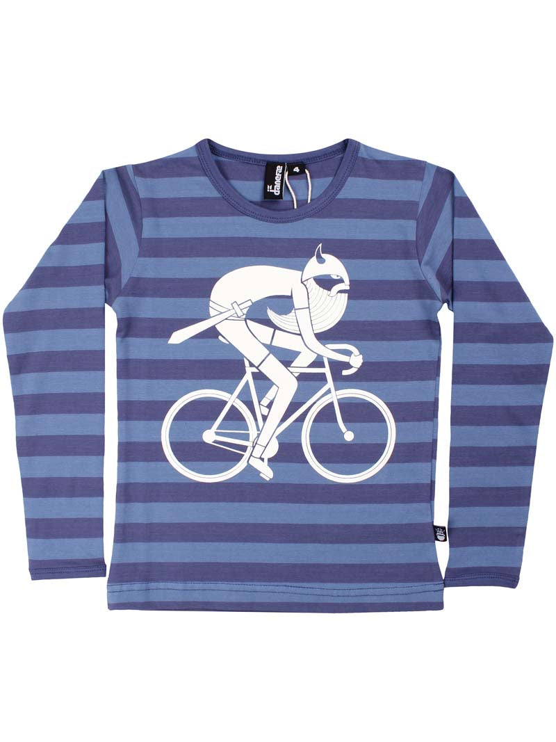Bluse til børn med viking på cykel