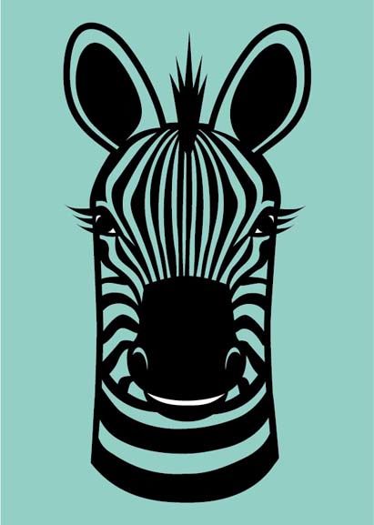 Sødt postkort med motiv af zebra