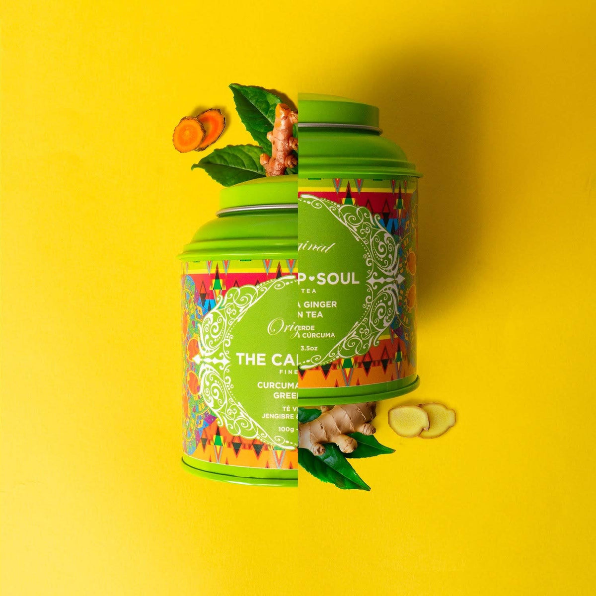 The Capsoul Té Verde Jengibre Cúrcuma 100g