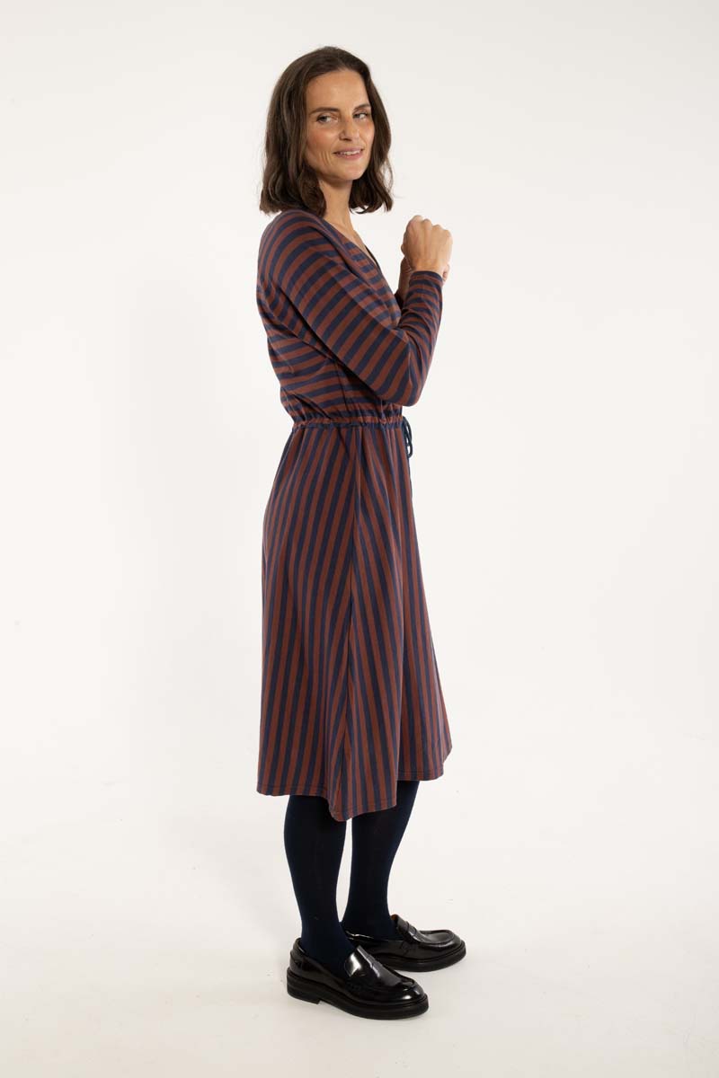 Danouioui Modal Dress Dk Navy/Dk Merlot