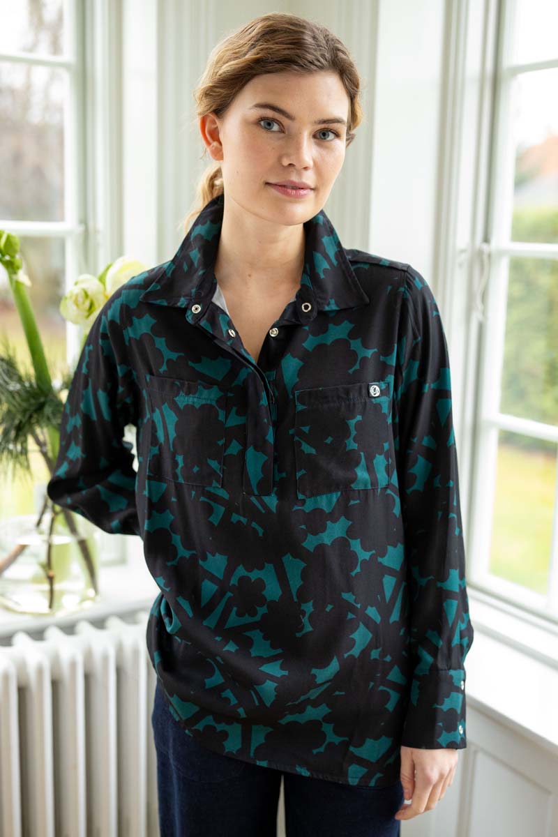 Danepeople Sateen Twill Shirt Dk Slate BRAMBLE