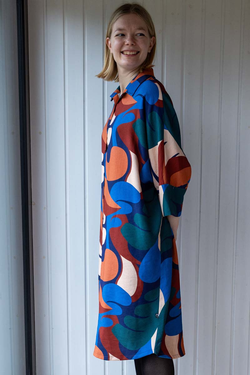 Danetiki Heavy Viscose Dress Warm Blue TROPS