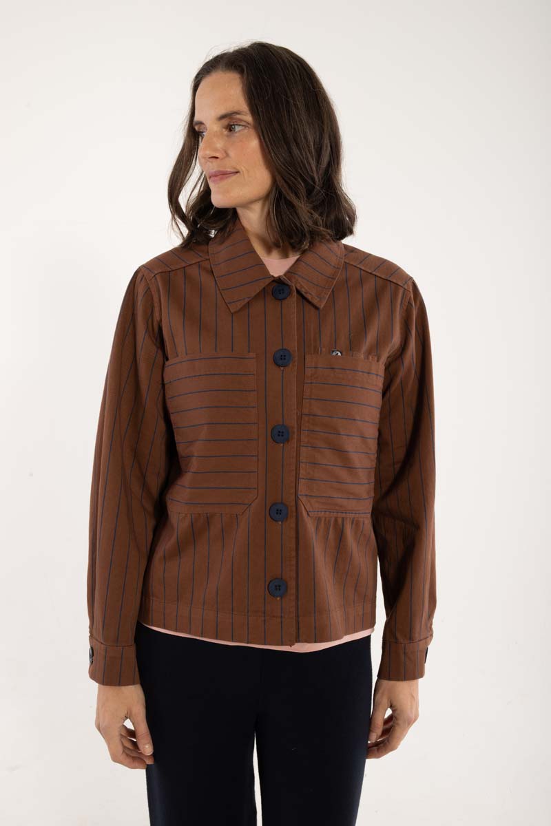 Daneprairie Stretch Canvas Jacket Brown/Dk Navy