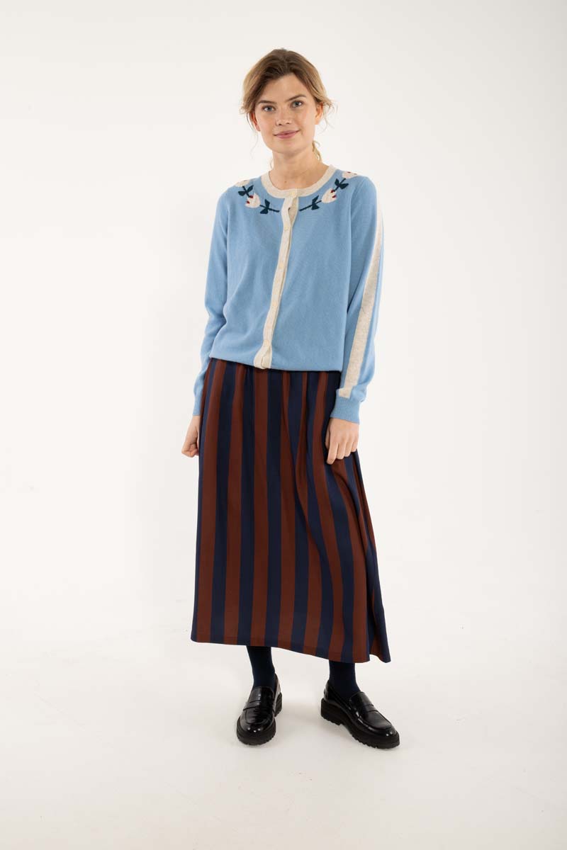 Danelife Merino Wool Cardigan Lt Blue Grey