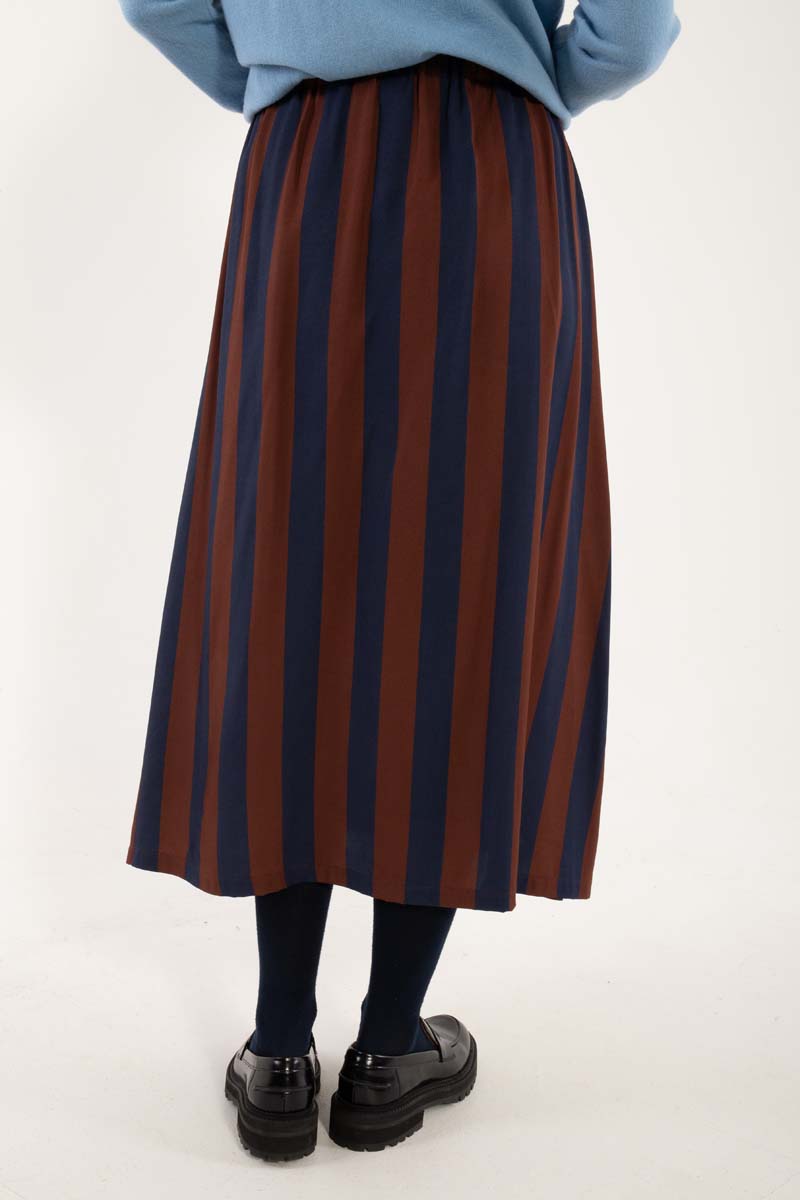 Daningrid Sateen Twill Skirt Dk Navy/Dk Merlot