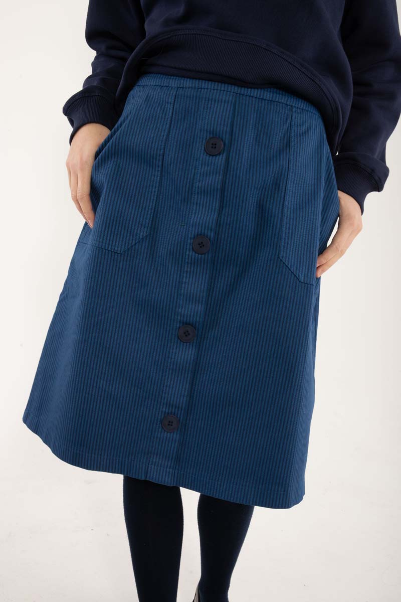Danekage Stretch Canvas Skirt Warm Blue/Dk Navy