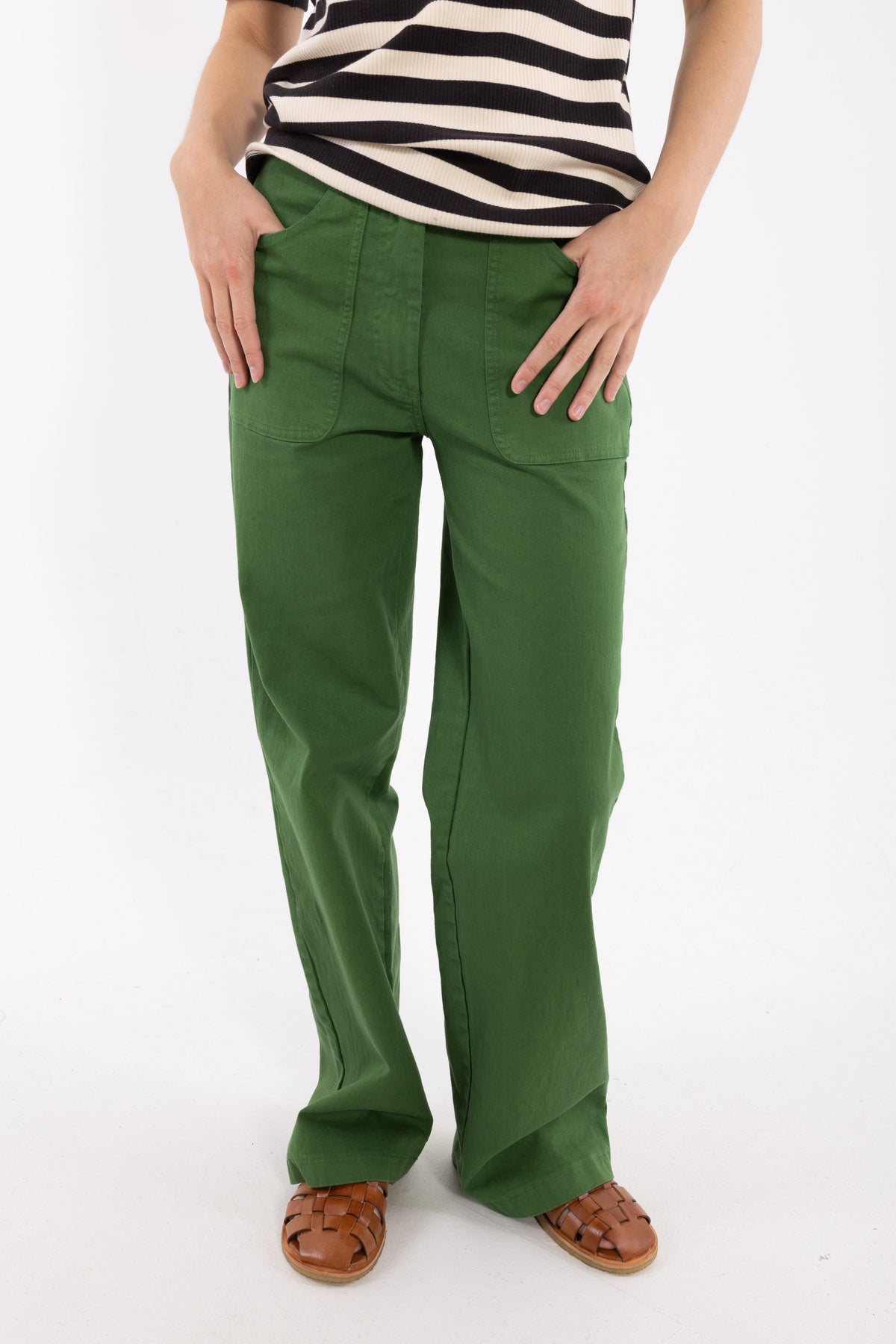 Danedaisy Stretch Canvas Pants Moss Green