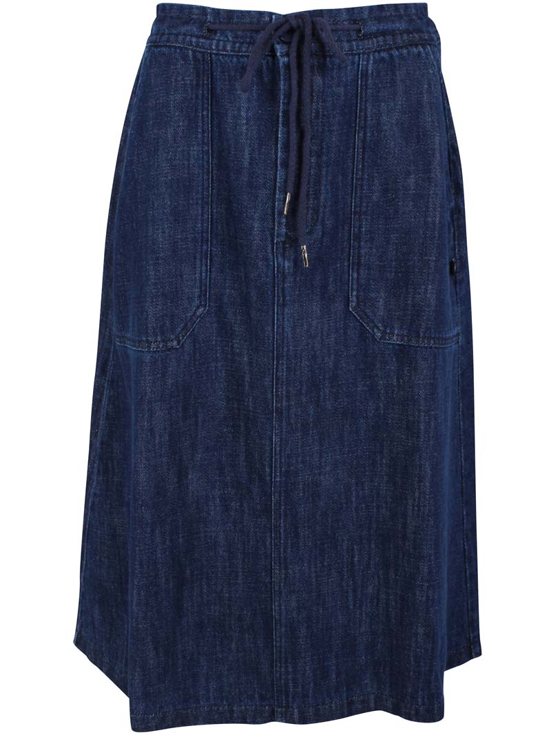 Denimnederdel med bindebånd til kvinder