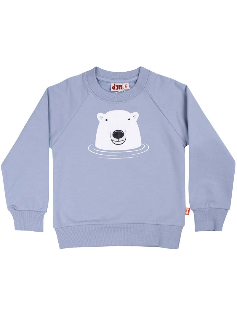 Skøn sweatshirt til børn med print af sød isbjørn