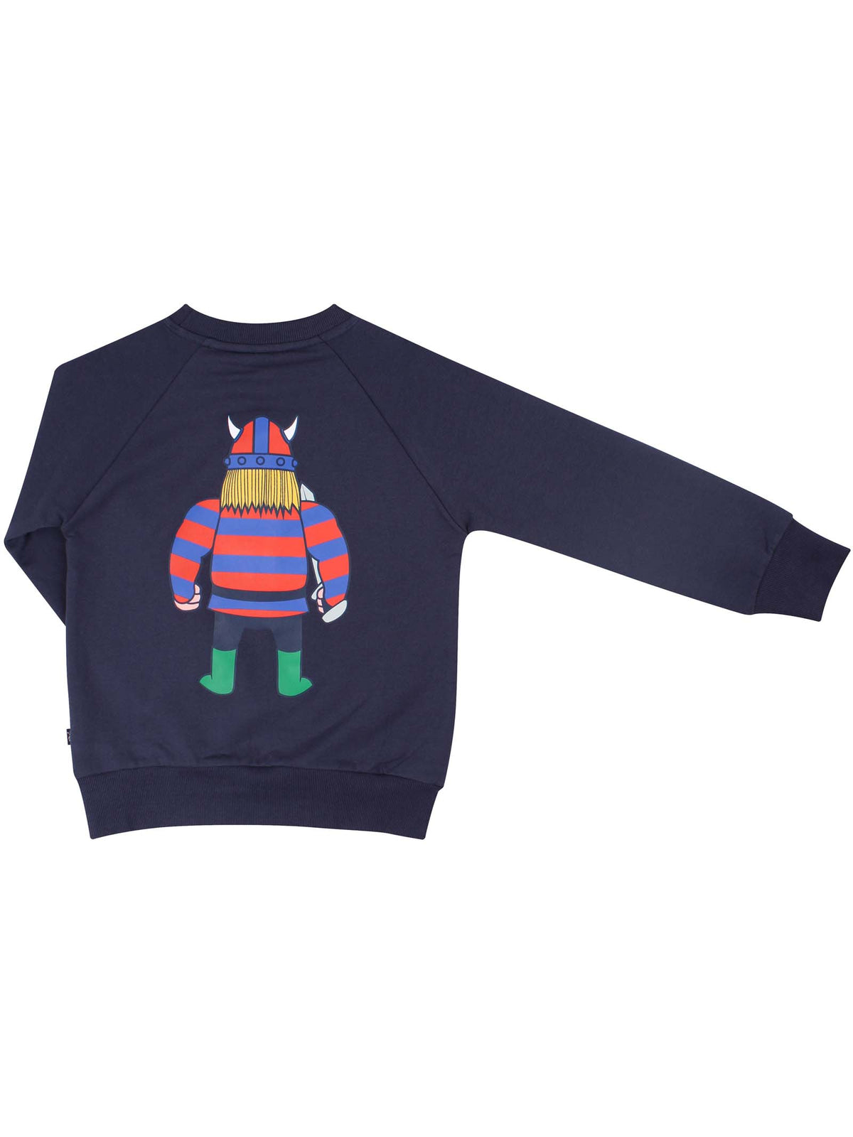 Sød navyblå sweatshirt til børn med print af vikingen Erik