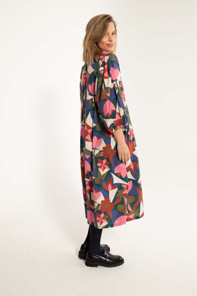 Daniris Seersucker Dress Dark Slate GEOFLEUR