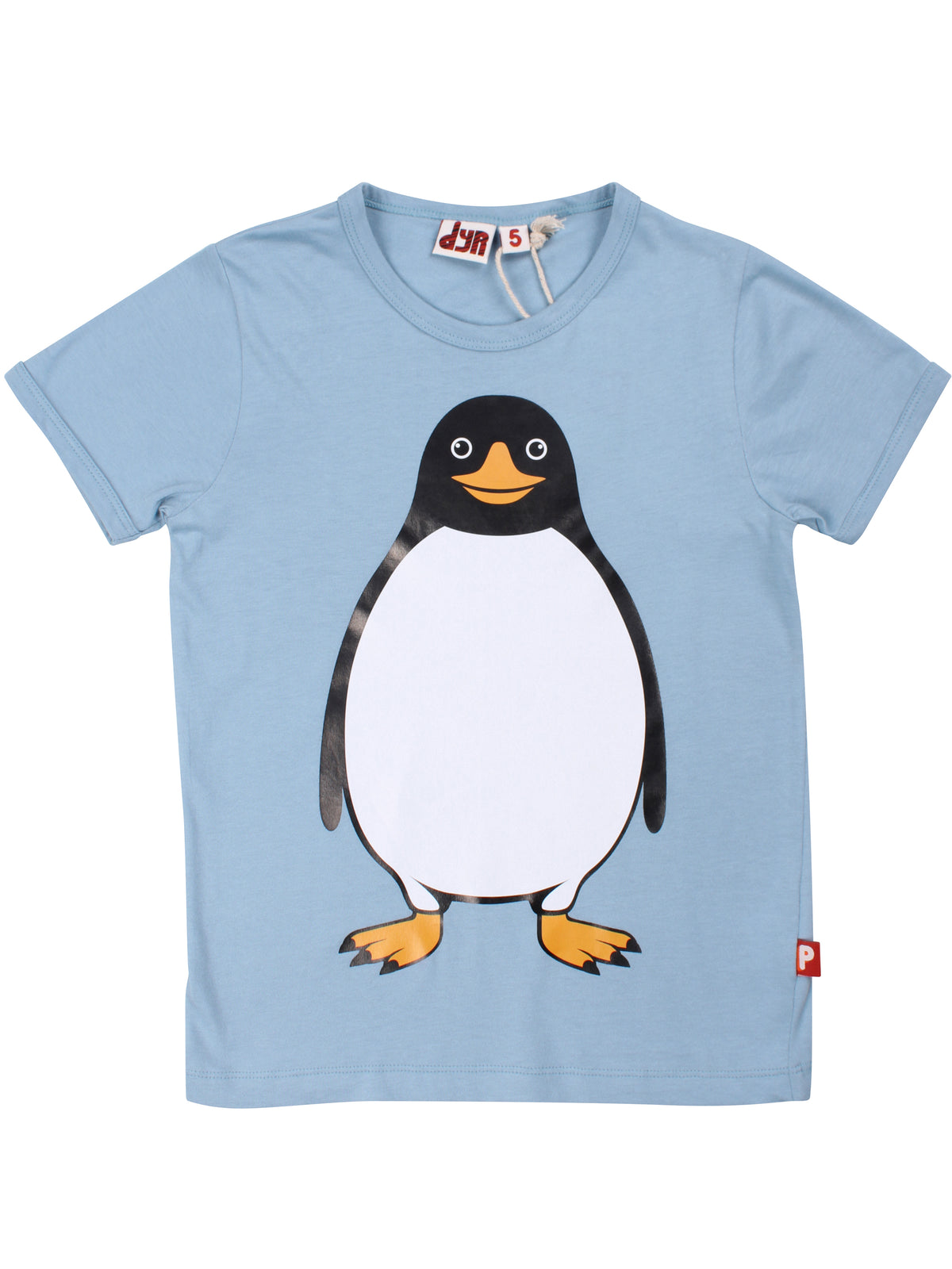 Lyseblå t-shirt med Pingvin