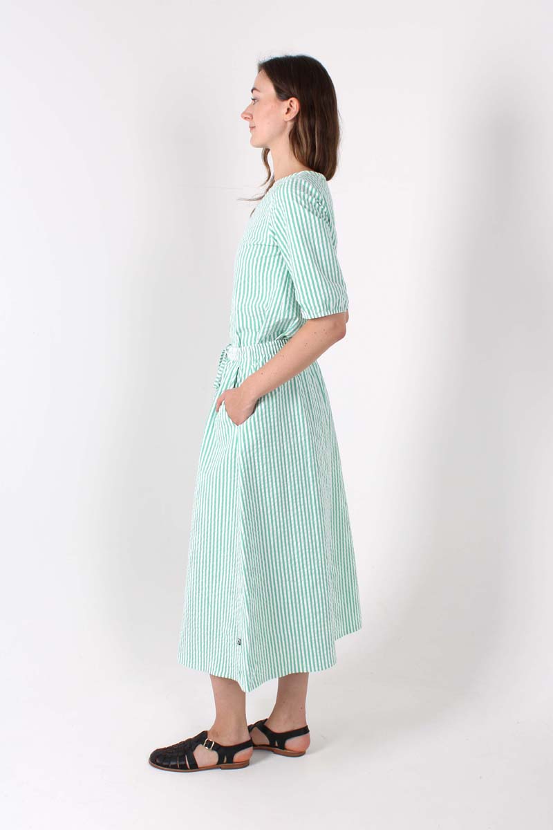 Danecremant Heavy Seersucker Shirt Green/Chalk