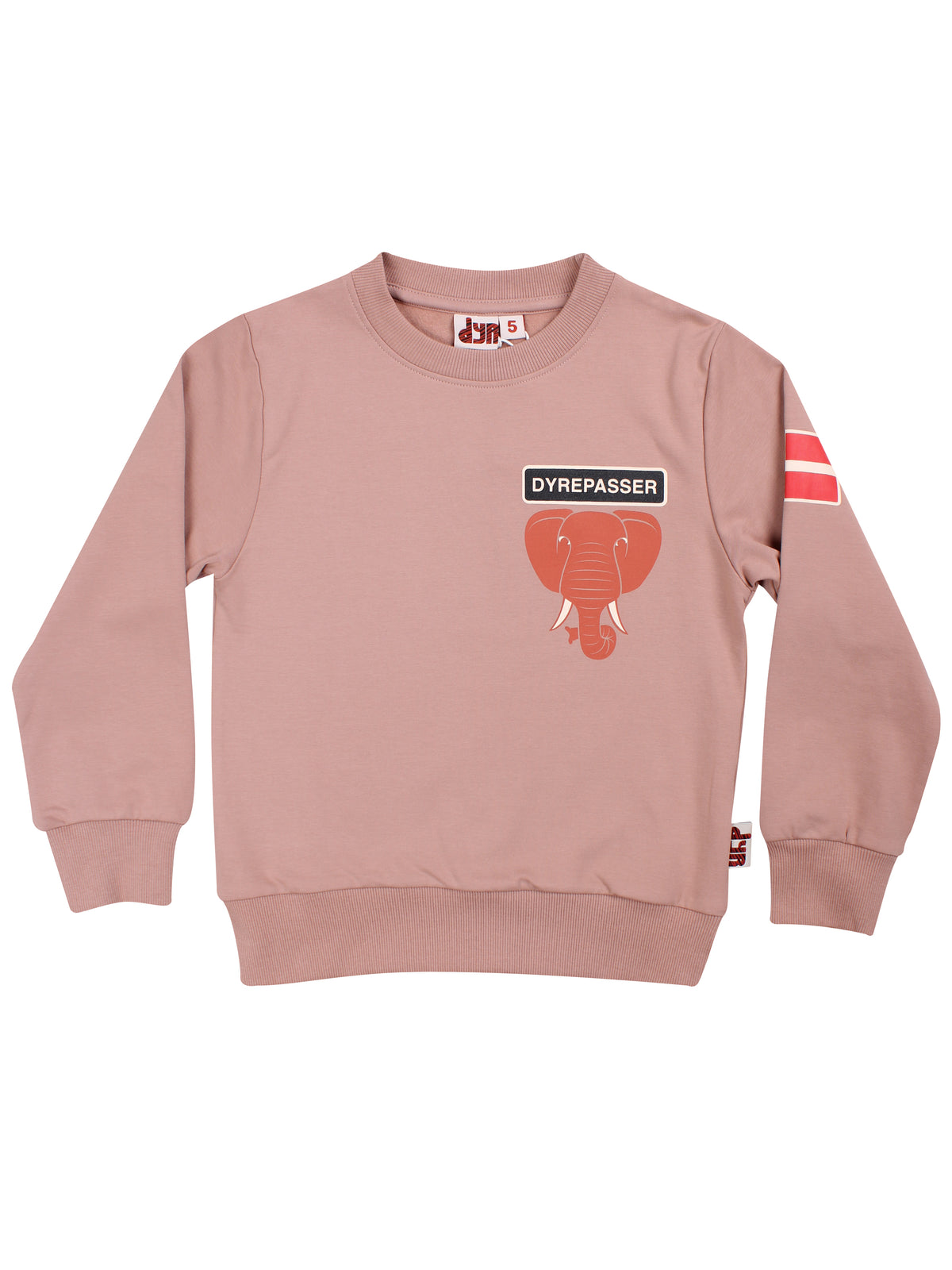 Sød dyrepasser sweater til børn med print af elefant