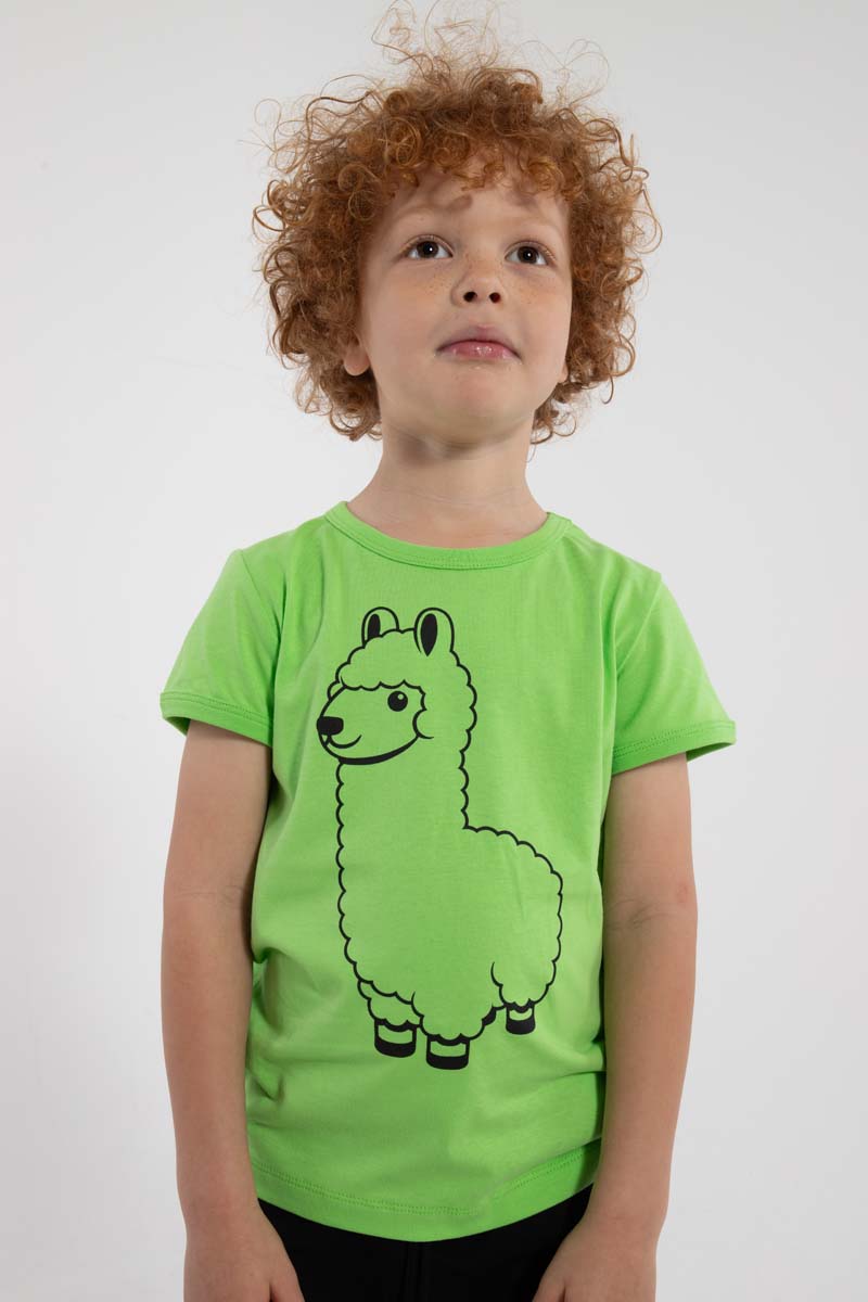 T-shirt til børn med sej lama
