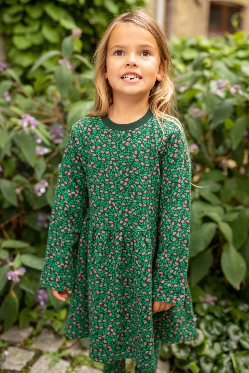 ORGANIC - Danemerete Dress Black/green FLEURIE