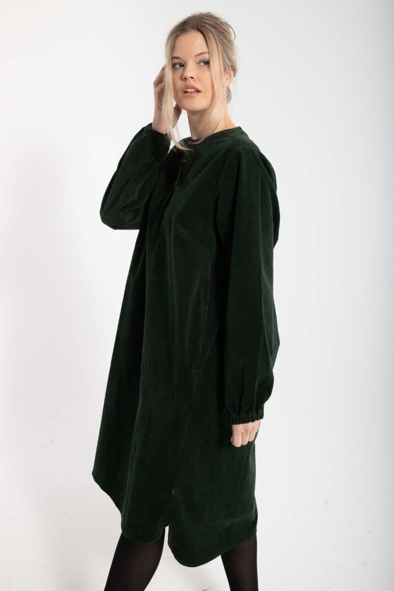 Danepalette Cord Stretch Dress Deep Forest