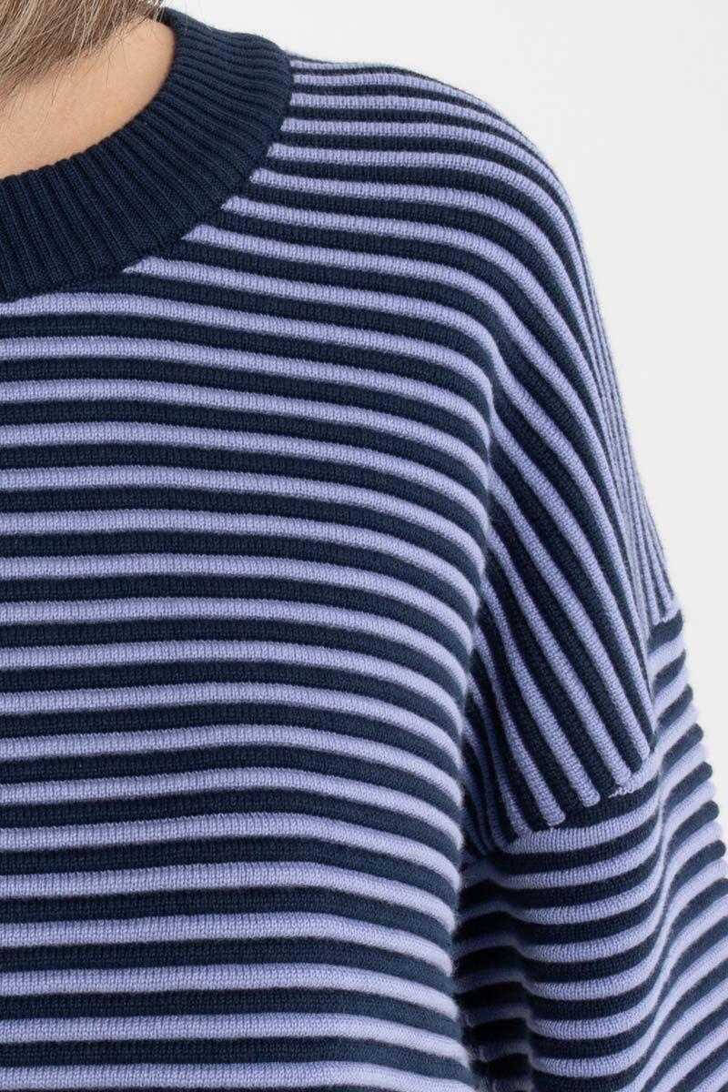 Danegold 3D Crotchet Knit Sweater Dark Navy/Ice Viola