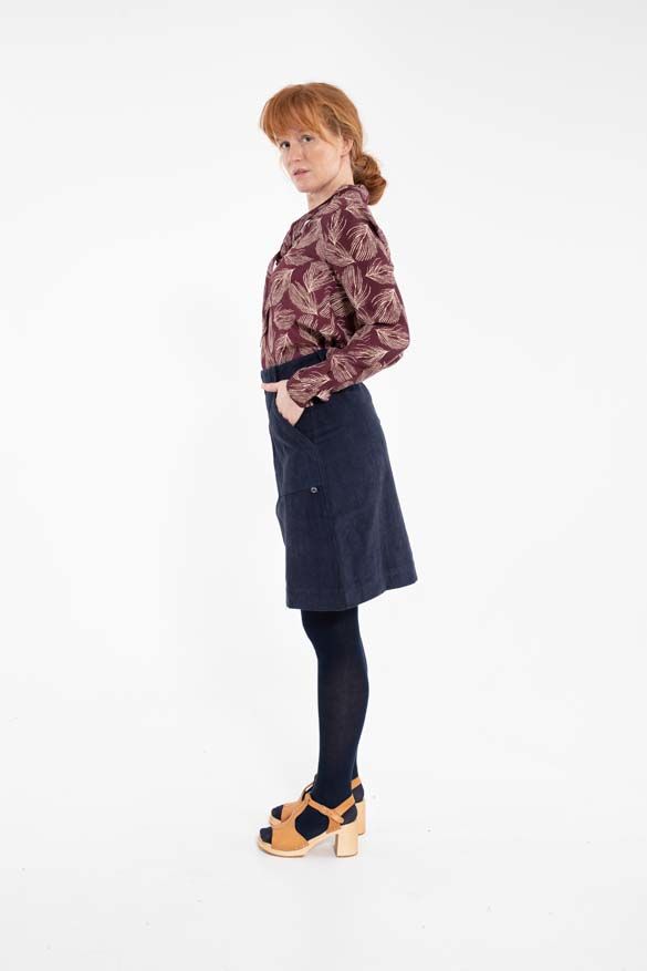Danemadelaine Cord Skirt Dk Navy