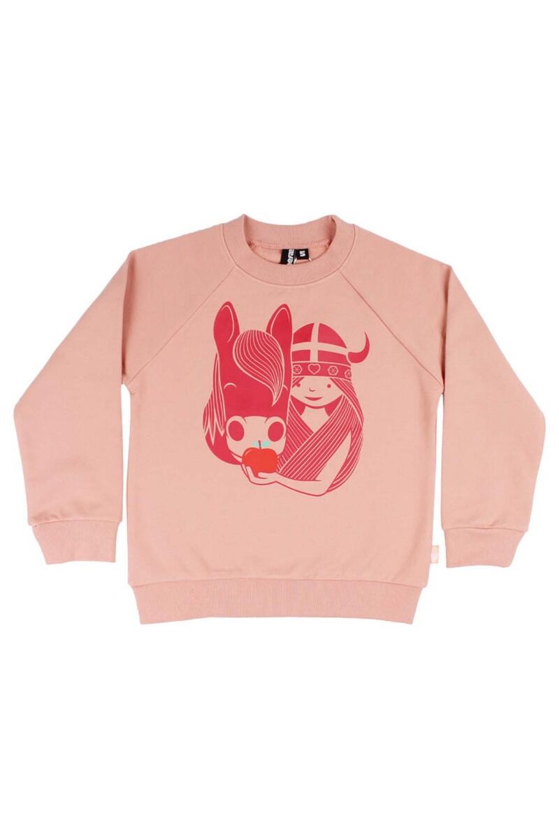 Sweater til børn med viking og hest 