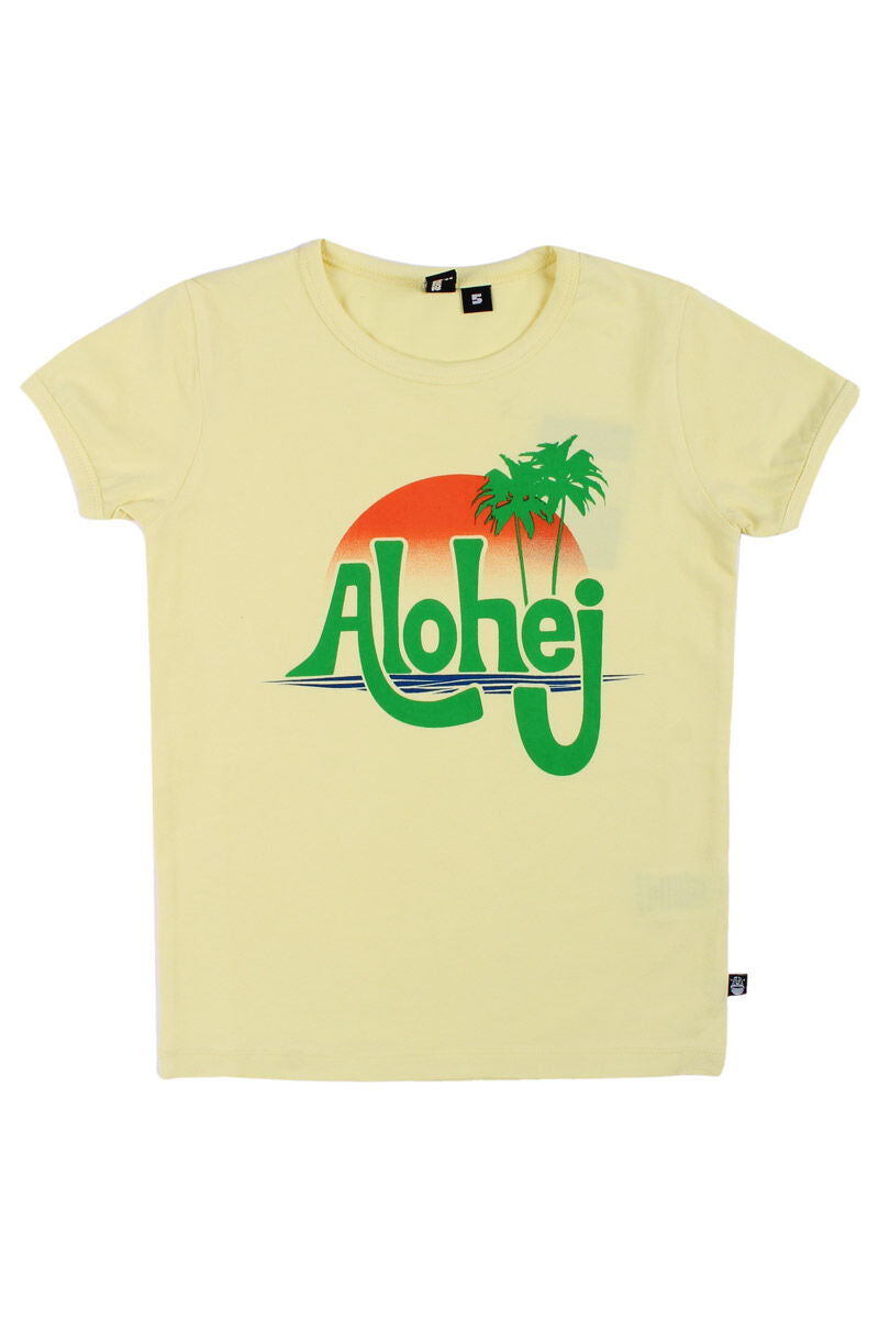 Gul t-shirt med design