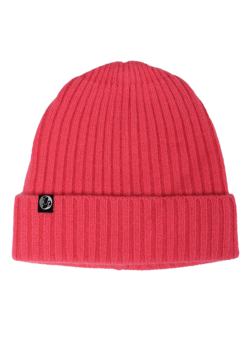 ESS - Cashmere Rib Beanie Electric Coral