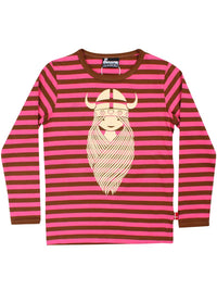 Danebasic Longsleeve Bright Pink/Tobacco FREJA