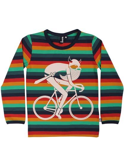 Bluse til børn med viking på cykel 