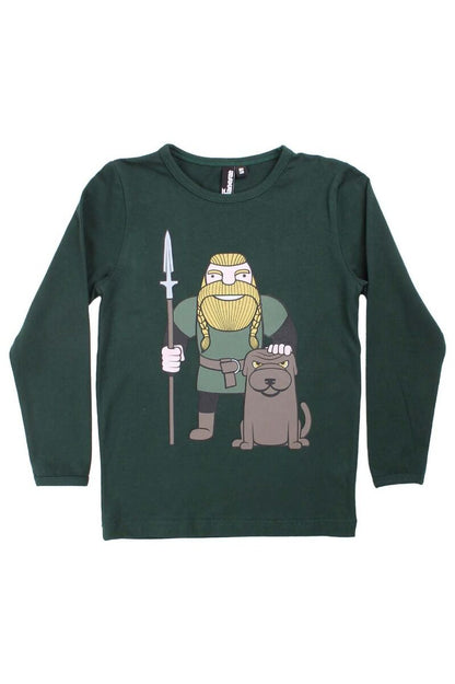 Bluse til børn med viking og hund