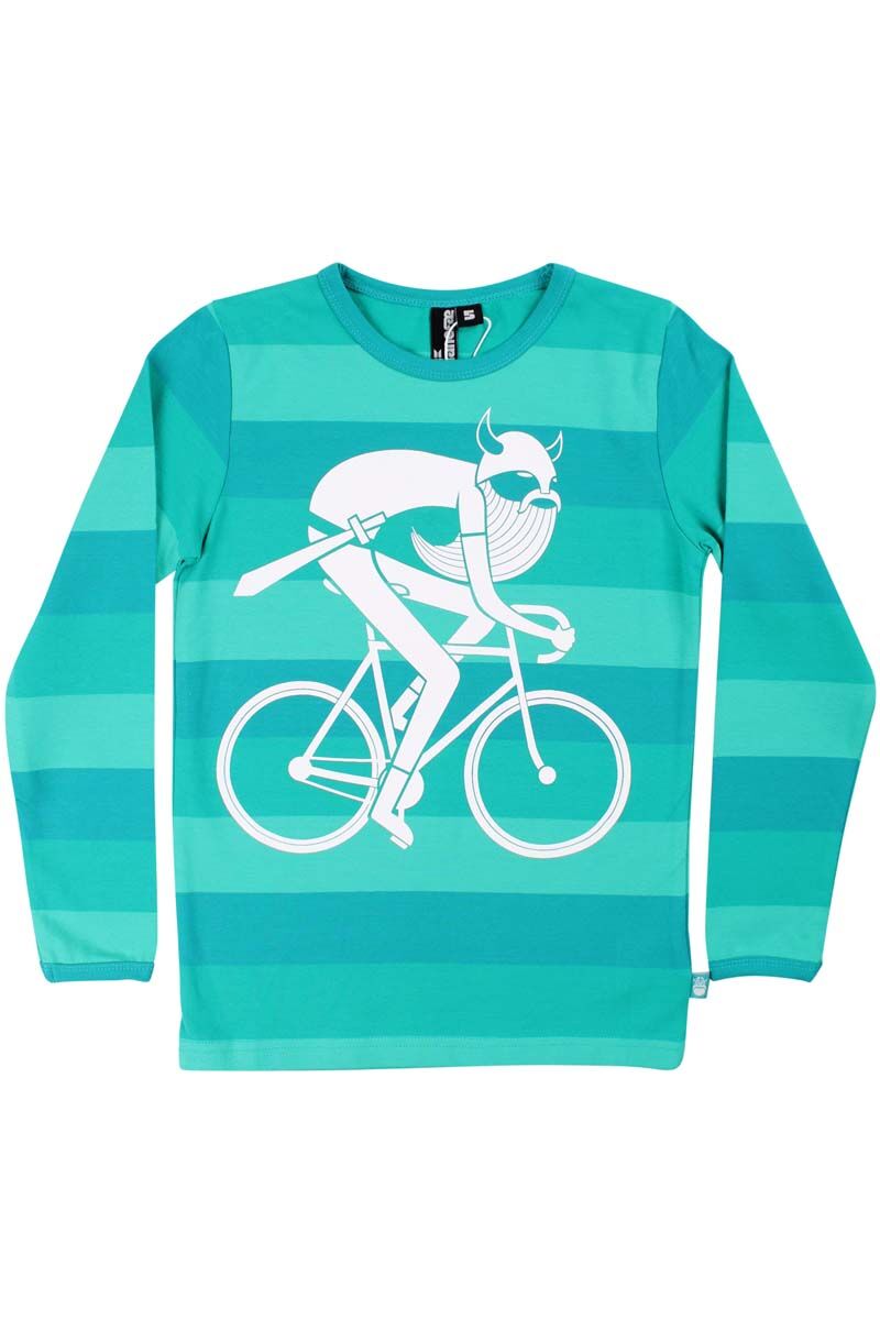 Bluse til børn med viking  på cykel