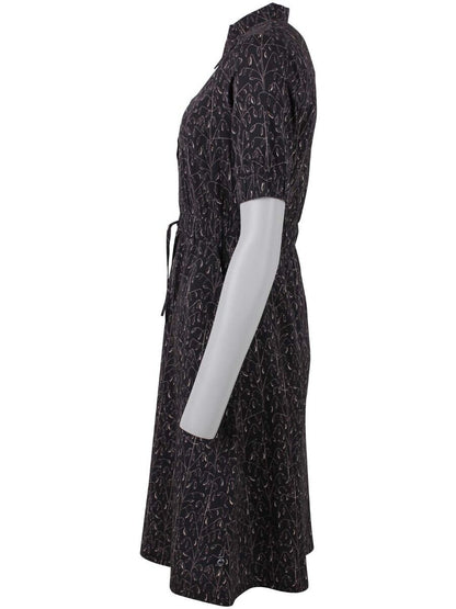 Danesusanne Poplin Dress Black/Offwhite OATS