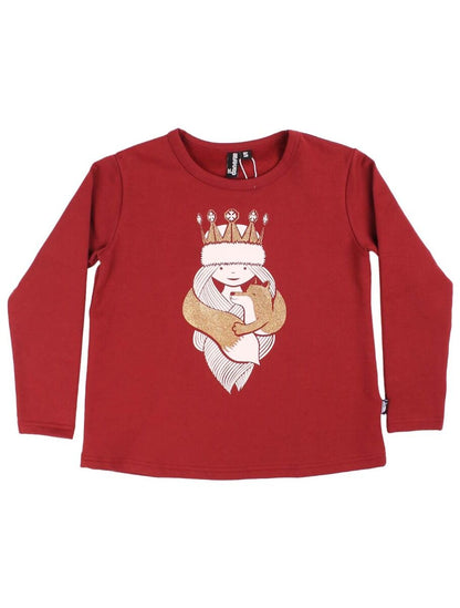 Bluse til børn med prinsesse og ræv