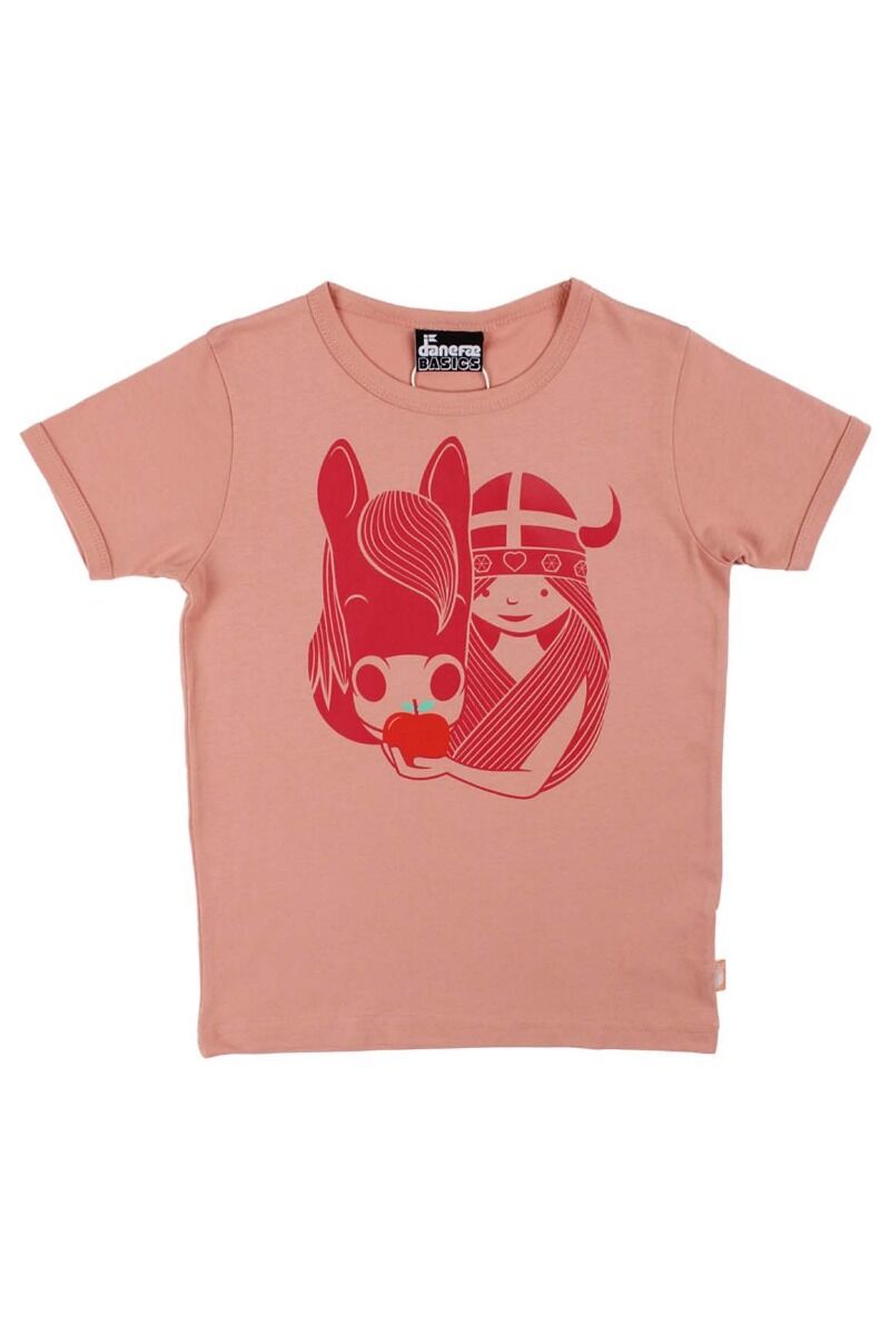 T-shirt til børn med viking og hest   