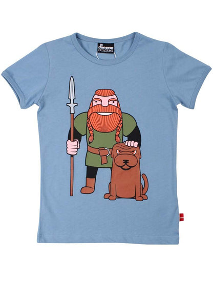 T-shirt til børn med viking med hund 