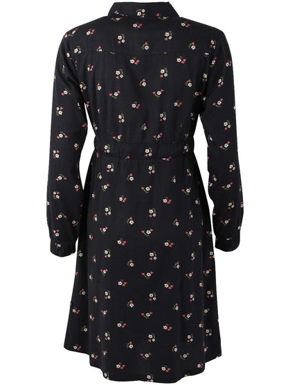 Daneditte Poplin Dress Black MINIFLOWER