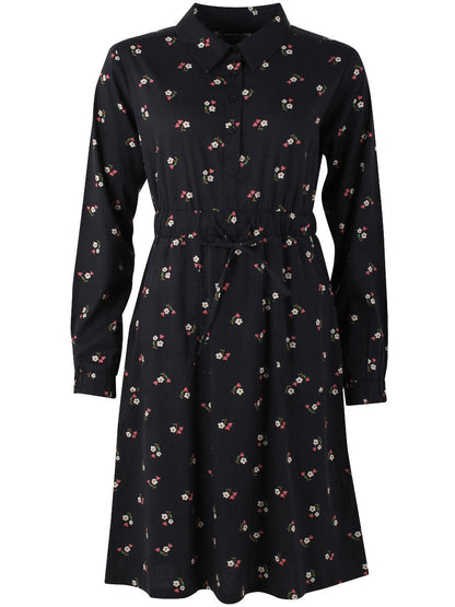 Daneditte Poplin Dress Black MINIFLOWER