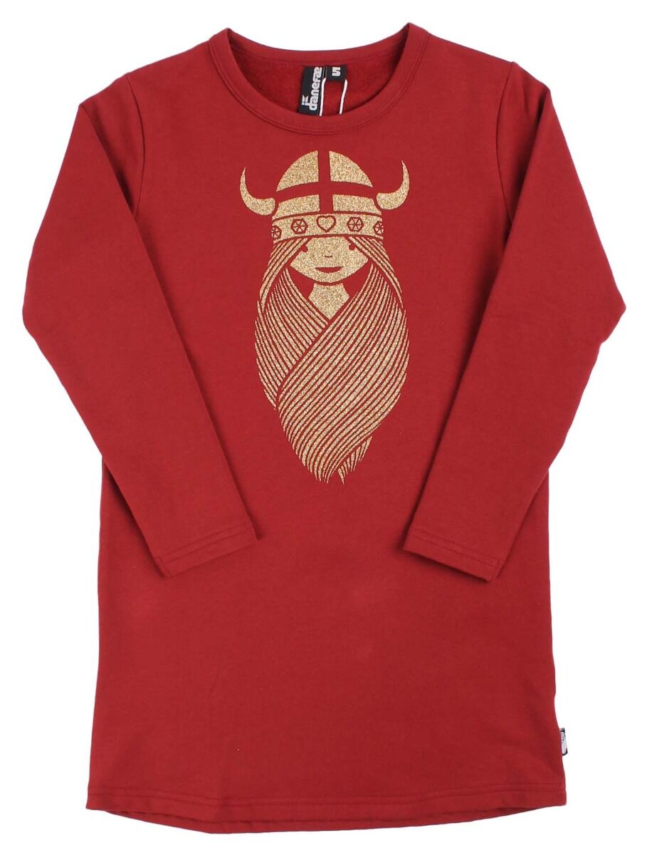Danekvik Sweater Dress Red wine FREJA (Glitter)
