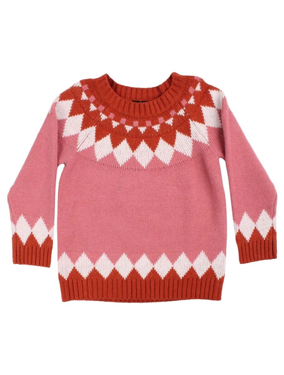 Danepulk Sweater Old Rose/Brick/Chalk