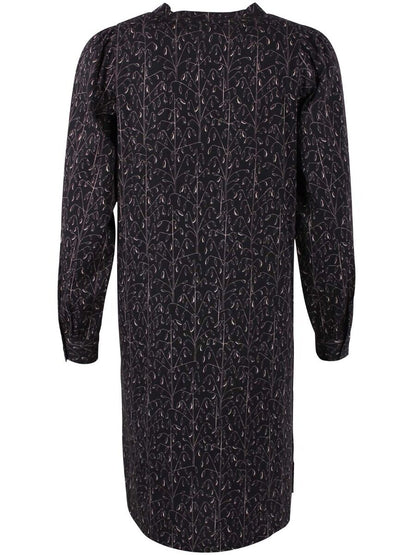 Danesocial Poplin Dress Black/Offwhite OATS