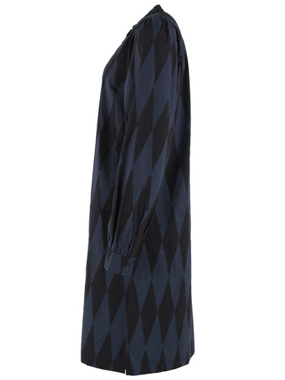 Danesocial Poplin Dress Black/Marine DIAMONDS