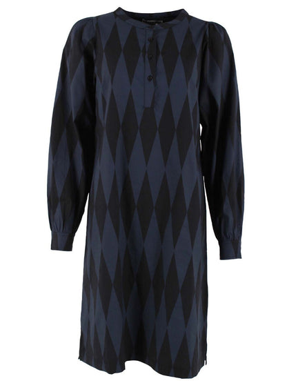 Danesocial Poplin Dress Black/Marine DIAMONDS