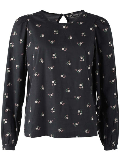 Danebette Poplin Shirt Black MINIFLOWER