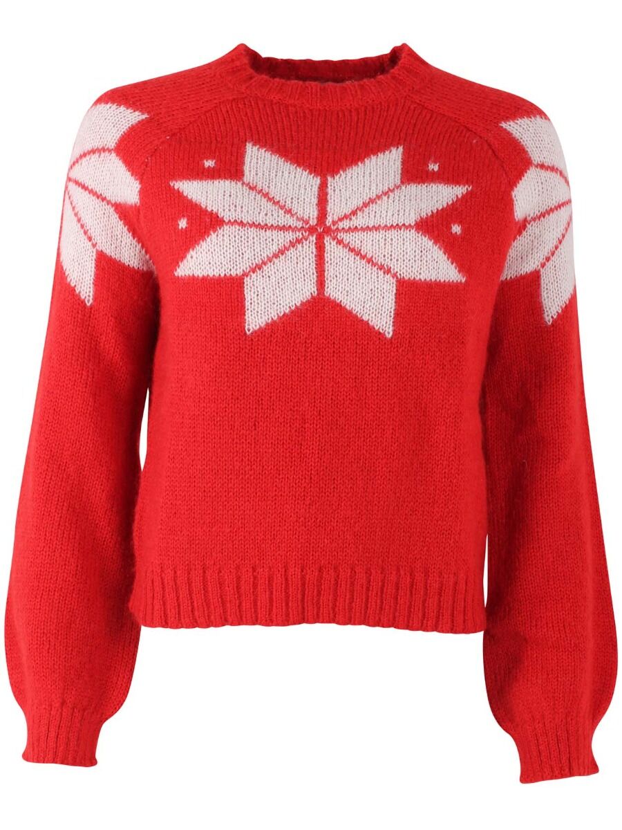 Danefantastic Flakes Wool Sweater Red/Chalk
