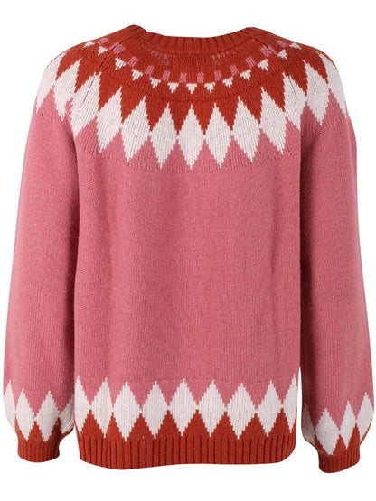 Danehot Stove Sweater Old Rose/Brick/Chalk