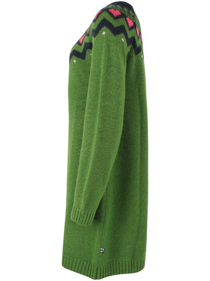 Danesukkertop Wool Sweater Dress Fall Jungle/Dk Navy/Rasberry Sorbet