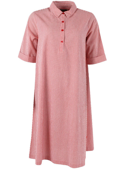 Danane Seersucker dress Bright Red/Chalk