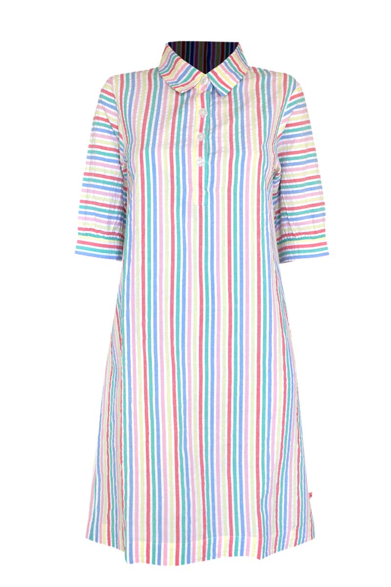 Danecarnation Seersucker Dress Multistripe